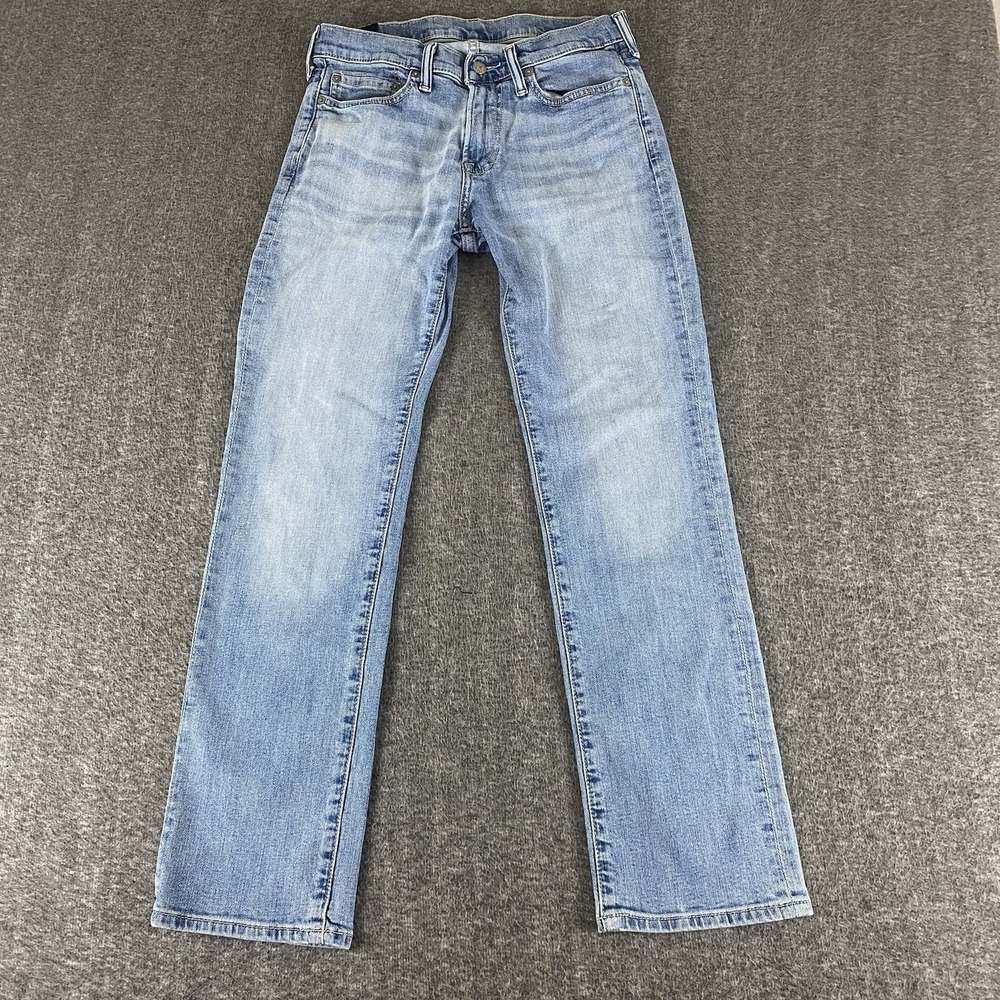 Abercrombie & Fitch Kennan Straight Jeans 28x30 Light Wash Stretch Denim